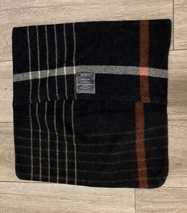 WEST ELM/Faribault Woolen Mill Pillowcase Cover Wool Sham Gray Orange Stripes - Picture 1 of 5