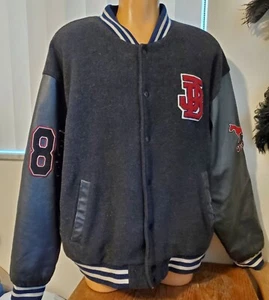 VINTAGE JOE BOXER LEATHER AND WOOL BOMBER JACKET/ VARIETY JACKET SIZE LARGE WOW - Picture 1 of 15