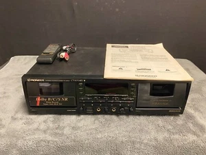 Vintage Pioneer CT-W704RS Dual Cassette Deck Dolby S W/ Manual +Remote +Cord - Picture 1 of 17