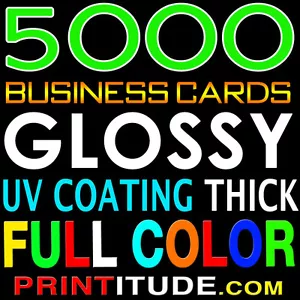 5000 BIGLIETTI DA VISITA DOUBLE FACE FULL COLOR 16PT UV GLOSS rivestiti - design gratuito - Foto 1 di 1
