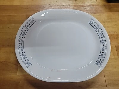 Vintage Corelle BLUEBERRY Oval Serving Platter 12" Blue White - Image 1 of 4