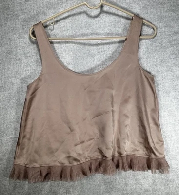 Elizabeth And James Light Pink Cami Tank Top Women’s Size S Ruffle Hem - Image 1 of 4