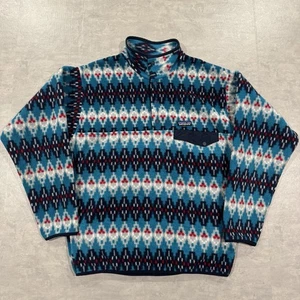 Chaqueta Patagonia Synchilla Hombre Mediana M Azul Poliéster Azteca 1/4 Snap Polar - Imagen 1 de 14