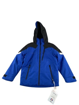 Chaqueta Obermeyer Juvenil Pequeña Azul Negra Con Capucha Esquí Nieve 10K Impermeable 41090 Foto 1 de 4