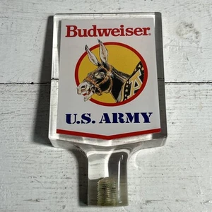 Vintage Budweiser U.S. Army Mule Beer Tap Handle Acrylic 6” - Picture 1 of 7