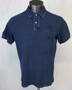 Polo uomo Ralph Lauren camicia manica corta blu grande pony taglia L cotone vintage - Foto 1 di 5