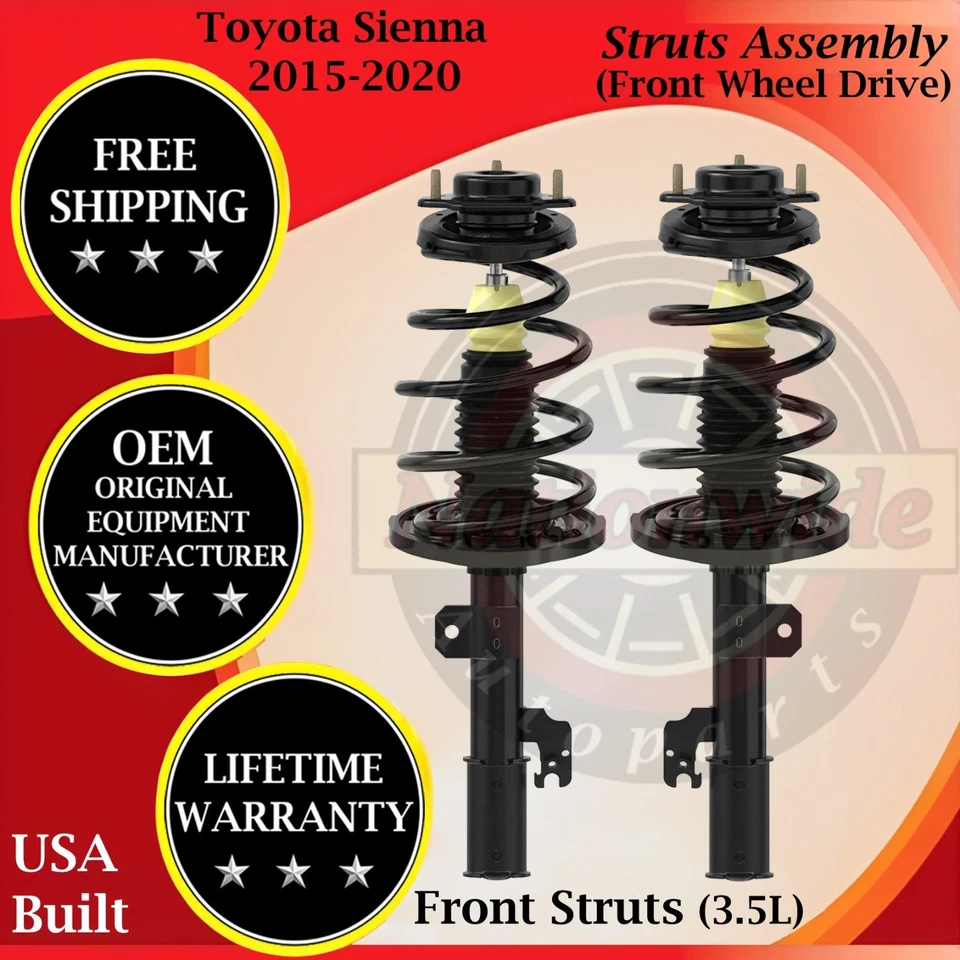 Puntales delanteros Monroe OEM para Toyota Sienna 2015-2020 3,5 L 2x2 garantía de por vida Foto 1 de 4