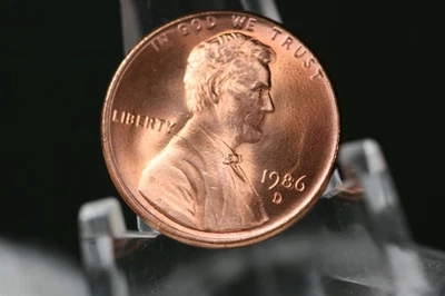 1986 D LINCOLN CENT Double 8/8 BU - Image 1 of 2