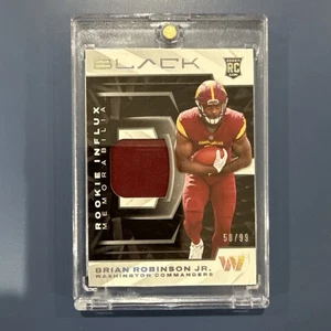 2022 Panini Black Rookie Influx Materials /99 Brian Robinson Jr #RIM-BRO RC - Picture 1 of 12