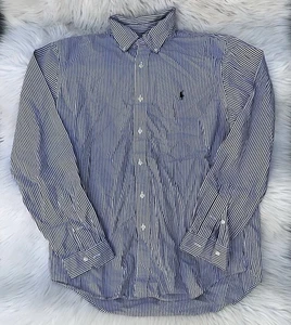 Ralph Lauren Hemd Herren Large Button Down Oxford Langarm Pony Schwarz & Weiß - Bild 1 von 6