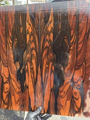 Marbled Mun Ebony guitar top wood or bass figured wood 4 luthier - Image 1 of 4