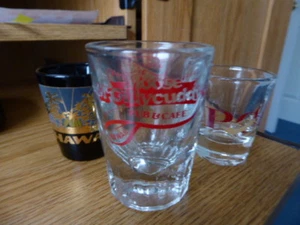 HAWAII Three SHOT GLASSES: State, Polynesian Cultural Center, Moose McGillyCuddy - Picture 1 of 6