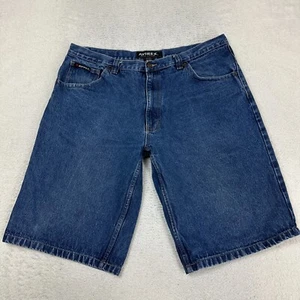 Avirex Jean Shorts Men's 40 Blue Denim Baggy Wide Leg Relaxed Y2K Vintage 14" - Picture 1 of 10