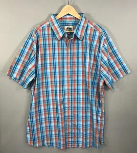 Old Mill Hemd Herren XL blau bunt kariert Button Down Kurzarm Tasche - Bild 1 von 9