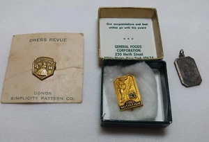 Vtg. 4-H Awards Pins Pendant Food Nutrition General Foods Dress Revue Simplicity - Picture 1 of 8