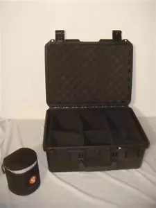 LENSRENTALS WATERPROOF PELICAN HARD CASE WITH DIVIDERS & MEDIUM LENS BAG/CASE - Picture 1 of 13