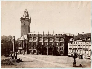 Prag.Czech Republic.Prague.Praha.Hotel de Ville.Photo Albuminée.Origina.Albumen - Foto 1 di 1