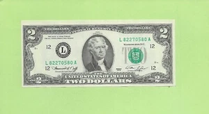 1976 ..UNCIRC $2 L 8227 0580 A .... 1976 $2 L-A NICE NOTE FRN - Picture 1 of 2