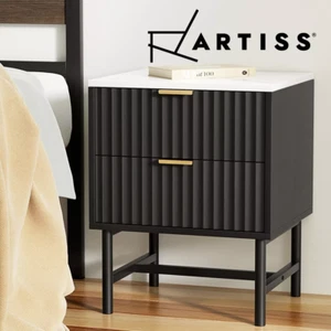 Artiss Bedside Table 2 Drawers Side Table Storage Cabinet Nightstand Furniture - Picture 1 of 7