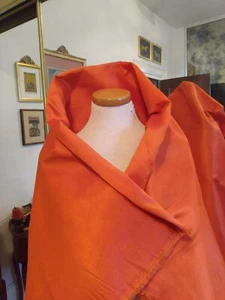 102" BRIGHT ORANGE POLY VISCOSE FIRM SLIGHT SLUBS FABRIC - Picture 1 of 7