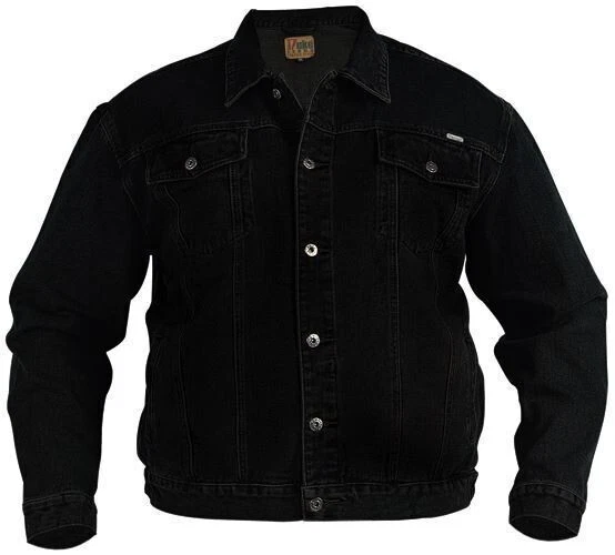 DUKE Estilo Del Oeste Camionero Chaqueta Denim en Negro Pecho Talla S A XL - Imagen 1 de 1