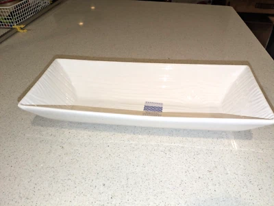 NEW-CeriArt 16" Long Ceramic Serving Tray w/ Inner Log Design, Made In Portugal - Image 1 of 4