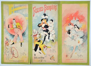 Programme des FOLIES BERGERES - Lithographie par Maurice Millière 1898 - Imagen 1 de 2