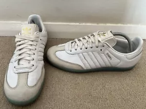 Adidas Samba Trainers Size UK 7 White Leather Originals Shoes - Picture 1 of 12