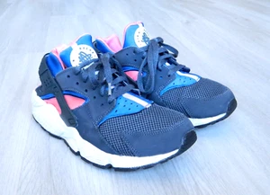 Nike Air Huarache Run Ladies Trainers Grey, Blue & Pink Size 5.5 / 38.5 - Picture 1 of 7