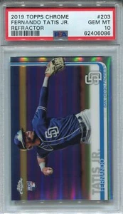 Topps Chrom 2019 Baseball Refraktor Basiskarte #203 Fernando Tatis Jr. PSA 10 - Bild 1 von 2