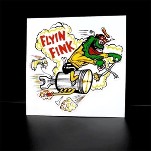 FLYIN' FINK Vintage Style DECAL, Vinyl car STICKER, hot rod, rat rod - Picture 1 of 3
