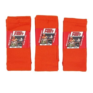 Pro Feet 3 Pairs Multi Sport Orange Sock Size 9-11 Made in USA - Picture 1 of 6