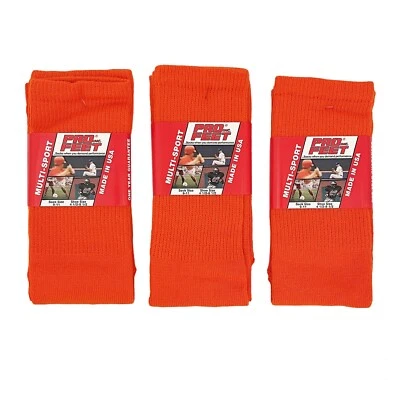 Calcetín Pro Feet 3 Pares Multi Deporte Naranja Talla 9-11 Hecho en EE. UU. Foto 1 de 4