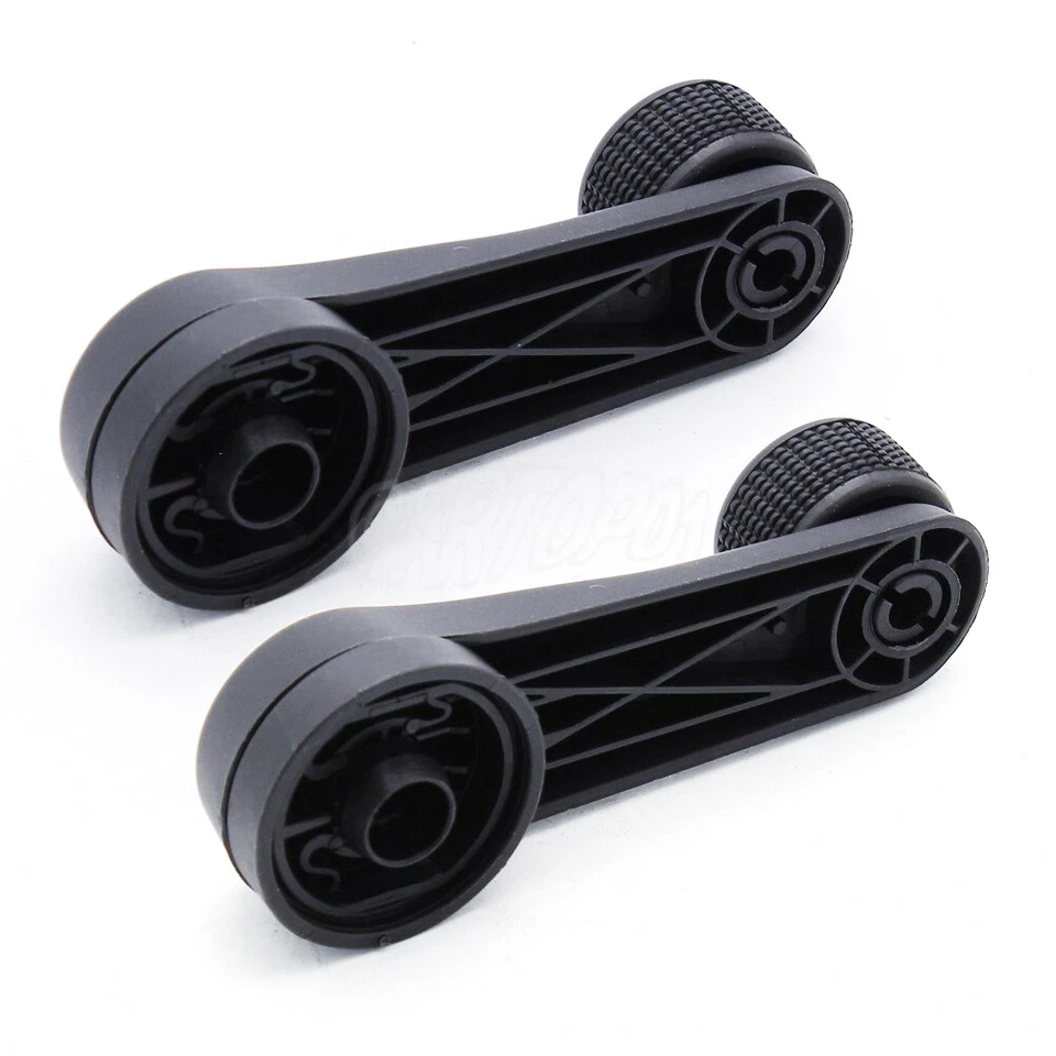 Par de manivela de ventana manual negro lado conductor pasajero para VW Beetle Golf Jetta@#$ Foto 1 de 4