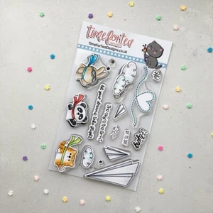 New Time For Tea Designs Clear Stamps Paper Plane Pals  - Picture 1 of 4