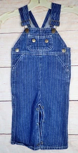 Vintage Oleg Cassini blau gestreift Kleinkind Latzhose Overall Baby Gr. 18 Monate - Bild 1 von 11