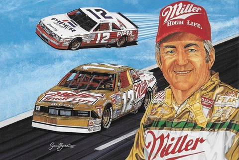 BOBBY ALLISON "MILLER PIPER SAM BASS" #12/22 NASCAR WINSTON CUP POSTCARD Cover