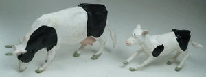 Vintage 1970's Britains Deetail Farm Animals Freisian Holstein Cow & Calf - Picture 1 of 9