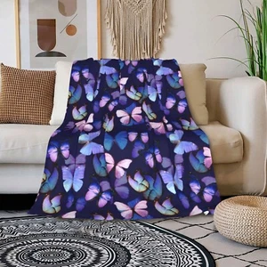 Butterfly Throw Blanket Cozy Flannel Fleece Blanket Air Conditioning Blanket ... - Picture 1 of 9