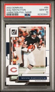 Walter Jerry Payton 2022 Donruss #84. PSA Graded - GEM MT 10 FULL NAME VARIATION - Bild 1 von 3