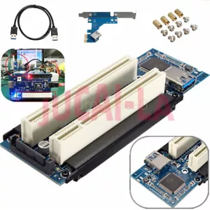 PCI-E Express X1 na Dual PCI Riser Rozszerz kartę adaptera z kablem USB 3.0 NOWA - Zdjęcie 1 z 4