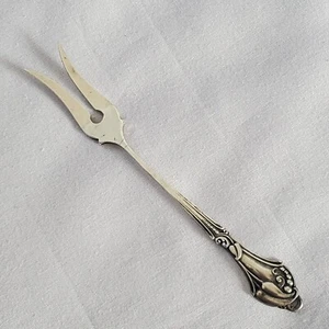 Webster Sterling Silver Floral Pickle Olive Fork 4 7/8'' - Picture 1 of 4
