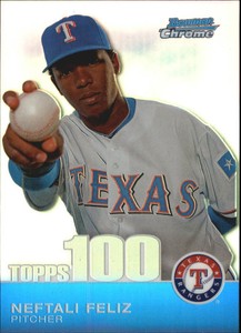 2010 (RANGERS) Bowman Chrome Topps 100 Prospects Refractors #TPC14 Neftali Feliz