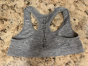 Justice Sport Bras Size 28 (Gray) Racer Back W Logo - Picture 1 of 4