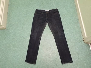 Pantalones de mezclilla ajustados Diker cintura 36" pierna 33" azul oscuro desteñido damas - Imagen 1 de 6