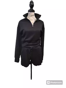 Danskin 2 Piece Black Set Pullover Half Zip & Shorts Size XS NWT - Picture 1 of 4