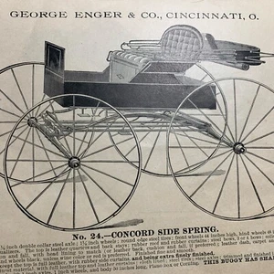 1890’s Enger Buggy Carriage Manufacturer Page Ad Cincinnati Ohio Concord - Bild 1 von 4