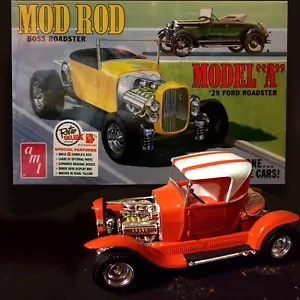 AMT 1/25 MOD ROD/MODEL A '29 FORD ROADSTER; 2 KIT MODELLINI COMPLETI 1002 - Foto 1 di 4