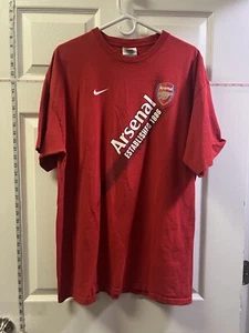 Vintage Arsenal FC Shirt Size XL Red Team Nike Soccer T Shirt Football Club RARE - Picture 1 of 9