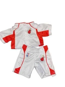 BAB Peluche Oso Ropa Miami Heat NBA Chaqueta Pantalón Pantalones Cortos Blanco Llama Baloncesto - Imagen 1 de 11